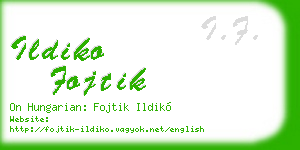 ildiko fojtik business card