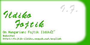 ildiko fojtik business card